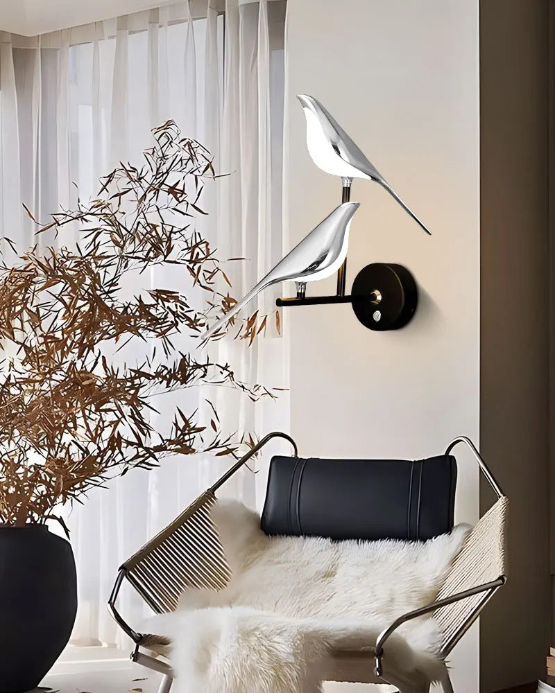 Magpie Bird 360° Rotatable LED Wall Lights Wall Lamps for Bedside Bedroom Touch Switch Indoor LED Wall Sconce Decor for Corridor