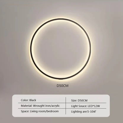 Modern minimalist circular LED wall lamp home designer Decor Circle Nordic Lustre living room and bedroom lighting equipment