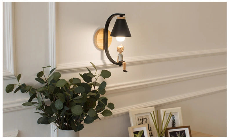 Modern Wood Wall Lamp Creative Resin Model Wall Lamps For Living Room Bedroom Children's Room Nordic Home Decor Light Fixtures