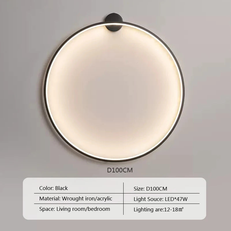 Modern minimalist circular LED wall lamp home designer Decor Circle Nordic Lustre living room and bedroom lighting equipment