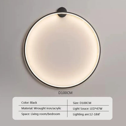 Modern minimalist circular LED wall lamp home designer Decor Circle Nordic Lustre living room and bedroom lighting equipment