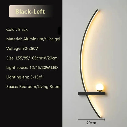 Smart LED Wall Lamp 55/105CM Remote Control Left Right Lighting Bedside Wall Sconces Bedroom Living Room Home Led Lights Lustre