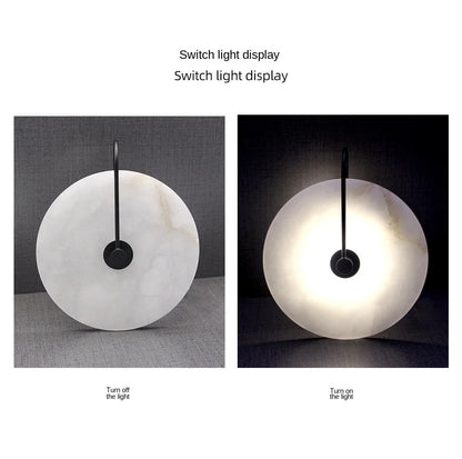 Modern LED Marble Wall Sconce Light Fixture Luminaire Living Room Bedroom Bedside Lamps Round Decoration Stone Decor Indoor gold