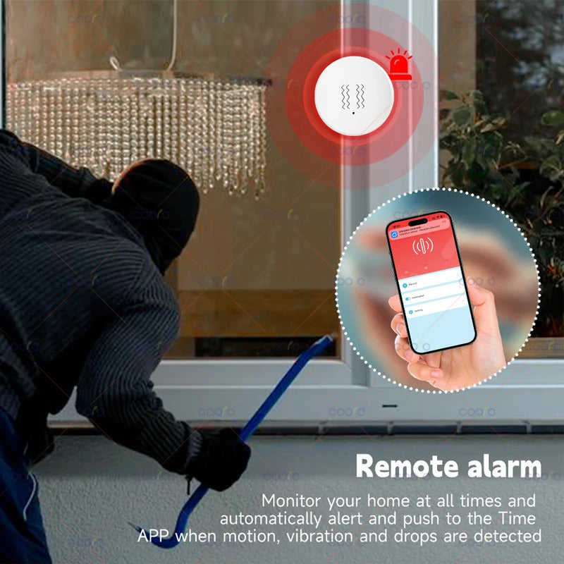 ZigBee Smart Vibration Tilt Sensor Real Time Monitor Door Window Detection Alarm Smart Home Security Protection System for Z2M