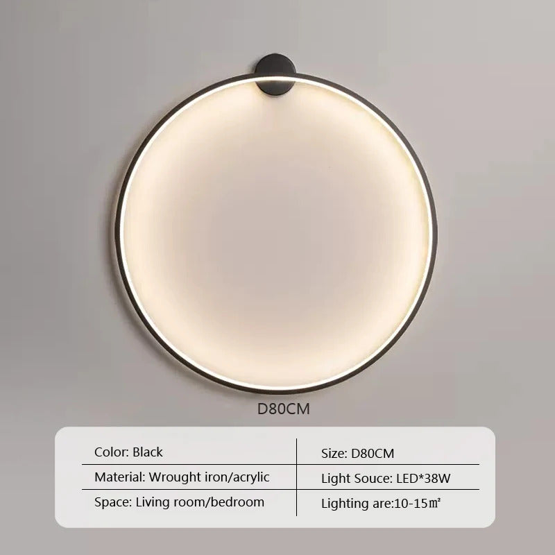 Modern minimalist circular LED wall lamp home designer Decor Circle Nordic Lustre living room and bedroom lighting equipment