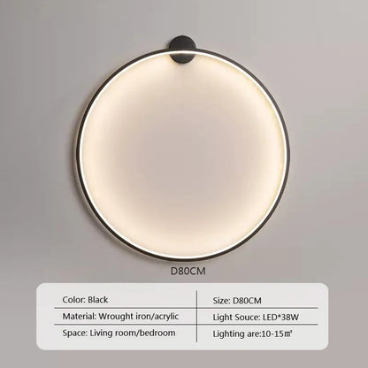 Modern minimalist circular LED wall lamp home designer Decor Circle Nordic Lustre living room and bedroom lighting equipment