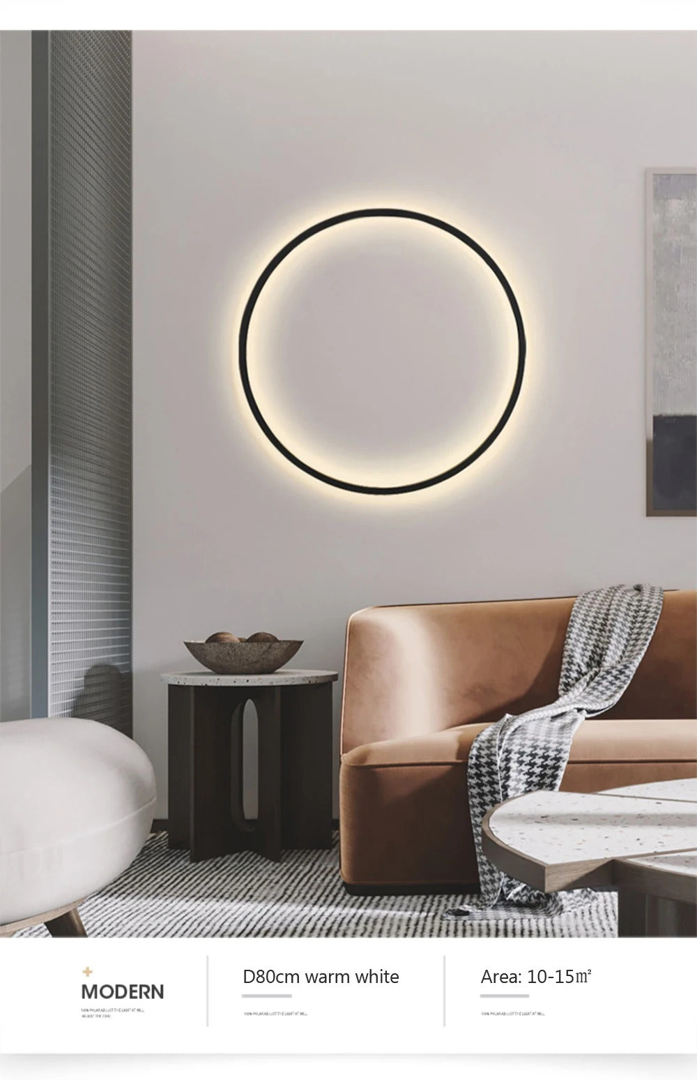 Modern minimalist circular LED wall lamp home designer Decor Circle Nordic Lustre living room and bedroom lighting equipment