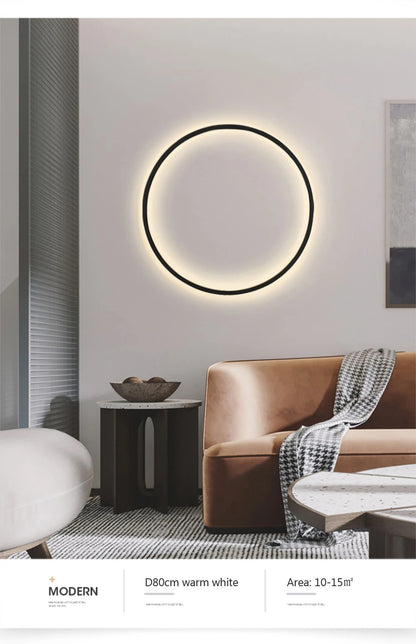 Modern minimalist circular LED wall lamp home designer Decor Circle Nordic Lustre living room and bedroom lighting equipment