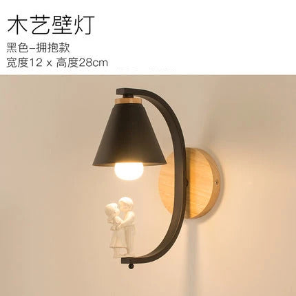 Modern Wood Wall Lamp Creative Resin Model Wall Lamps For Living Room Bedroom Children's Room Nordic Home Decor Light Fixtures