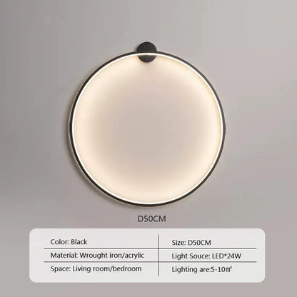 Modern minimalist circular LED wall lamp home designer Decor Circle Nordic Lustre living room and bedroom lighting equipment