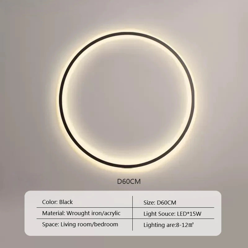 Modern minimalist circular LED wall lamp home designer Decor Circle Nordic Lustre living room and bedroom lighting equipment