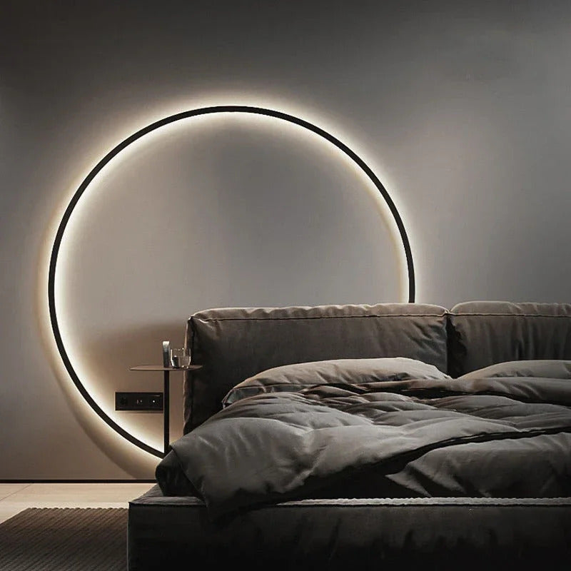 Modern minimalist circular LED wall lamp home designer Decor Circle Nordic Lustre living room and bedroom lighting equipment