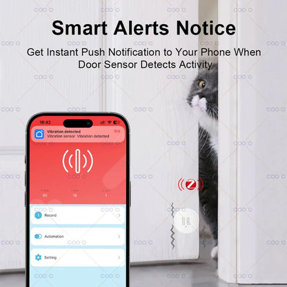 ZigBee Smart Vibration Tilt Sensor Real Time Monitor Door Window Detection Alarm Smart Home Security Protection System for Z2M