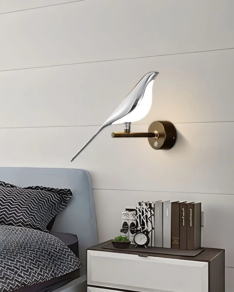Magpie Bird 360° Rotatable LED Wall Lights Wall Lamps for Bedside Bedroom Touch Switch Indoor LED Wall Sconce Decor for Corridor